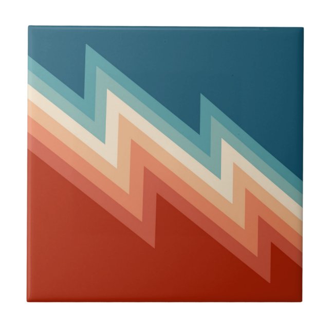 Retro style chevron pattern tile (Front)