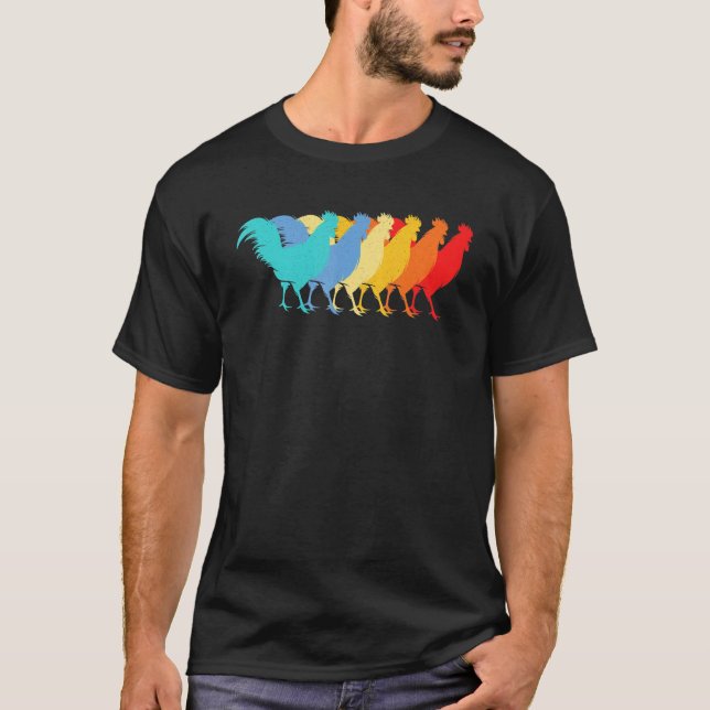 Retro Style Chickens T-Shirt (Front)