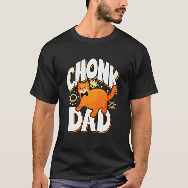 Retro Style Chonk Dad Cat  T-Shirt (Front)
