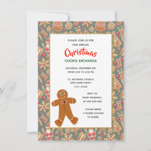 Retro Style Christmas Cookie Exchange Party  Invitation