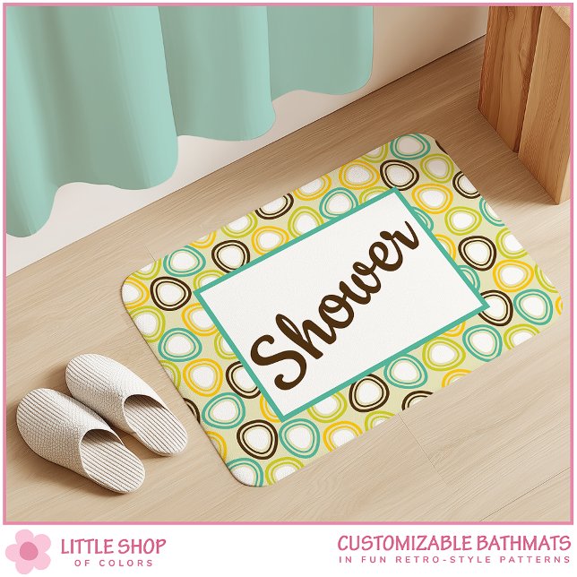 Retro-Style Circle Pattern Customizable Bath Mat (Creator Uploaded)
