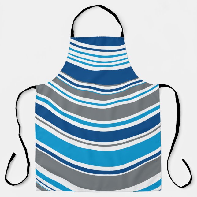 Retro style colours Waves  Apron (Front)