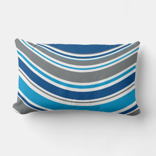 Retro style colours Waves Lumbar Pillow