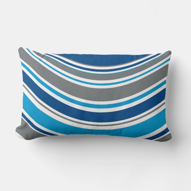 Retro style colours Waves  Lumbar Pillow (Front)