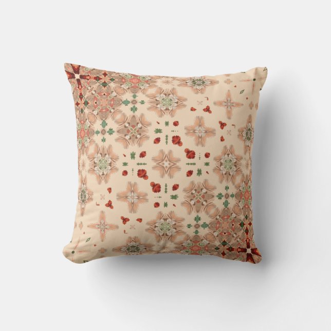 Retro Style Cross Weave Geographic Pattern Throw Pillow (Front)