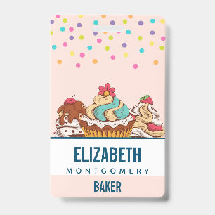 Retro Style Cupcakes Sweet Dessert Badge
