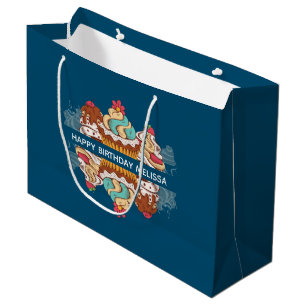 Retro Style Cupcakes Sweet Dessert Birthday Large Gift Bag