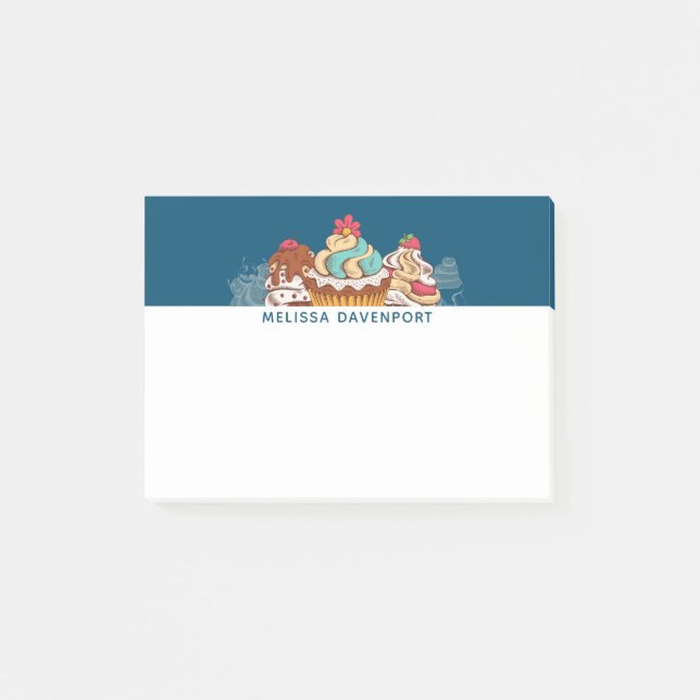 Retro Style Cupcakes Sweet Dessert Post-it Notes (Front)