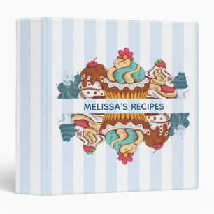 Retro Style Cupcakes Sweet Dessert Recipe Binder