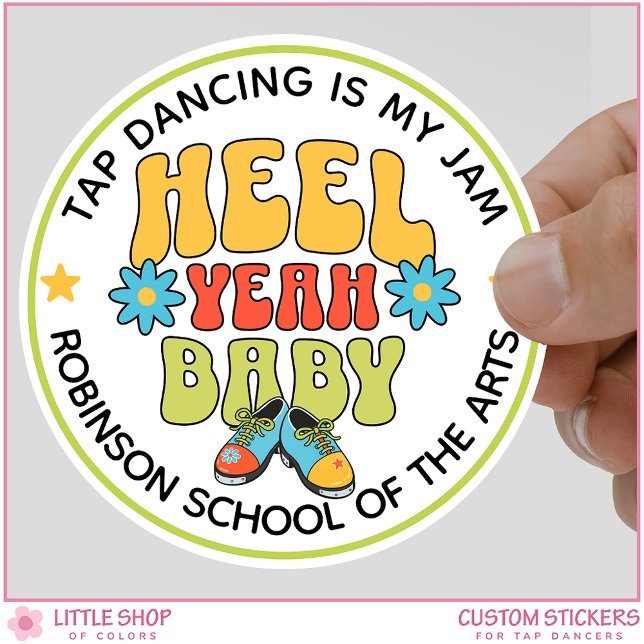 Retro Style Customizable Tap Dance Classic Round Sticker (Creator Uploaded)