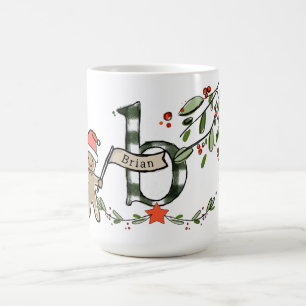 Retro Style Cute Christmas Monogram B With Name Coffee Mug