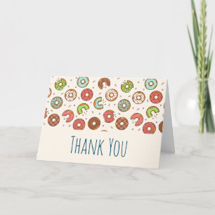 Retro Style Cute Colourful Doughnut Pattern Card