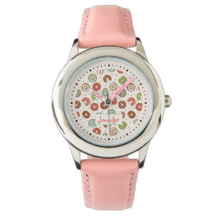 Retro Style Cute Colourful Doughnut Pattern Watch