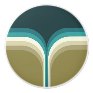 Retro style double arch decoration ceramic knob