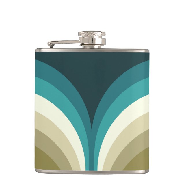 Retro style double arch decoration hip flask (Front)
