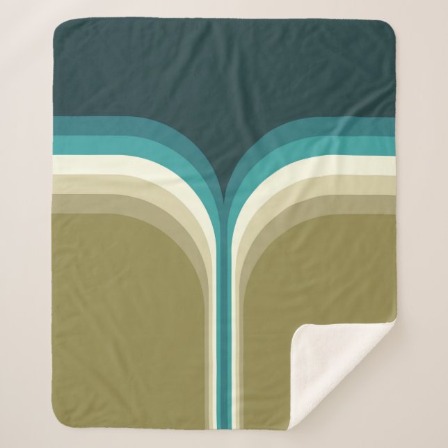 Retro style double arch decoration sherpa blanket (Front)