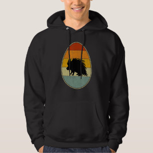 Retro Style Easter Egg Graphic  Easter Day Porcupi Hoodie