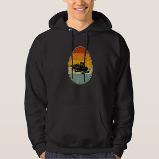 Retro Style Easter Egg Graphic Funny Easter Day Bo Hoodie