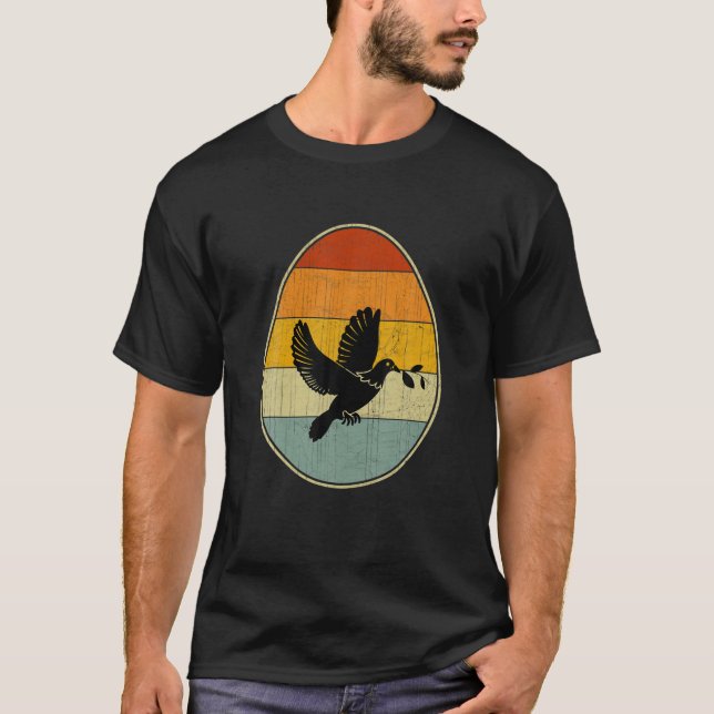 Retro Style Easter Egg Graphic Funny Easter Day Pi T-Shirt (Front)