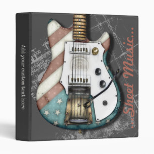 Retro Style Electric Guitar Illustration Binder