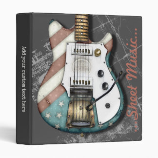 Retro Style Electric Guitar Illustration Binder