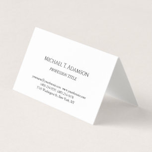 Retro Style Elegant Plain Simple Black & White Business Card