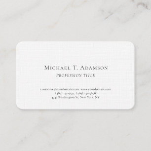 Retro Style Elegant Plain Simple Black & White Business Card