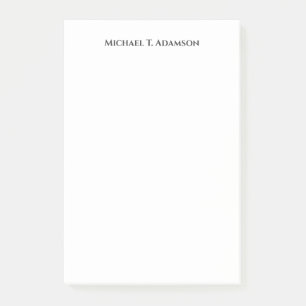 Retro Style Elegant Plain Simple Black & White Post-it Notes