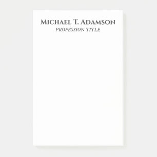 Retro Style Elegant Plain Simple Black & White Post-it Notes