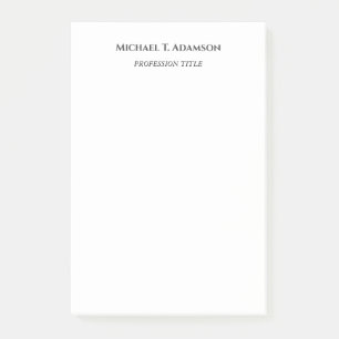 Retro Style Elegant Plain Simple Black & White Post-it Notes