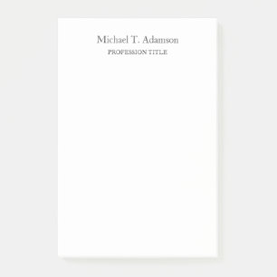 Retro Style Elegant Plain Simple Black & White Post-it Notes