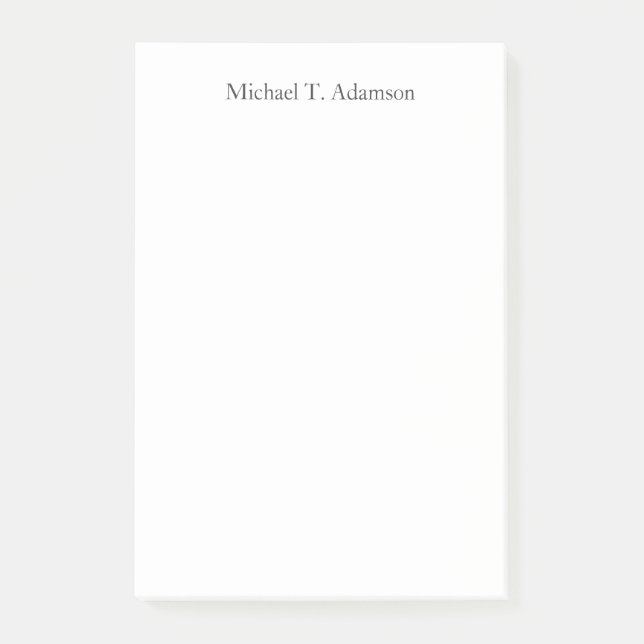 Retro Style Elegant Plain Simple Black & White Post-it Notes (Front)