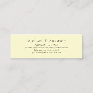 Retro Style Elegant Plain Simple Cream Color Tones Mini Business Card