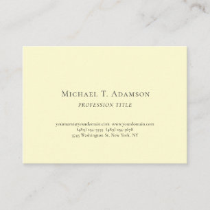 Retro Style Elegant Plain Simple Cream Colour Tone Business Card