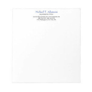Retro Style Elegant Plain Simple White Notepad