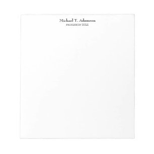 Retro Style Elegant Plain Simple White Notepad