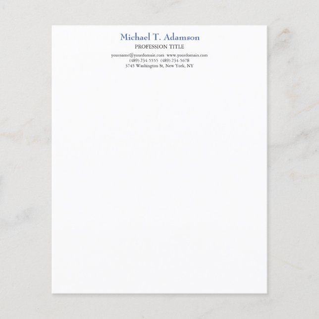 Retro Style Elegant Plain Simple White Paper Sheet (Front)