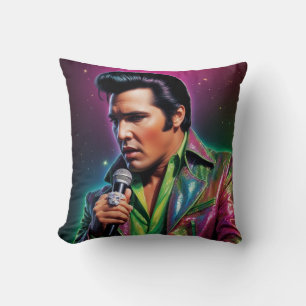 Retro-style Elvis Presley pop art scatter cushion