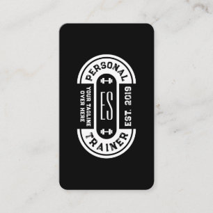 Retro style fitness logo business card