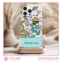 Retro-Style Floral Bumble Bee Monogram