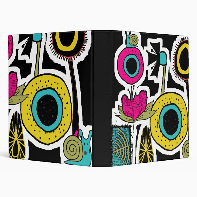 Retro Style Flower Power Binder (Background)