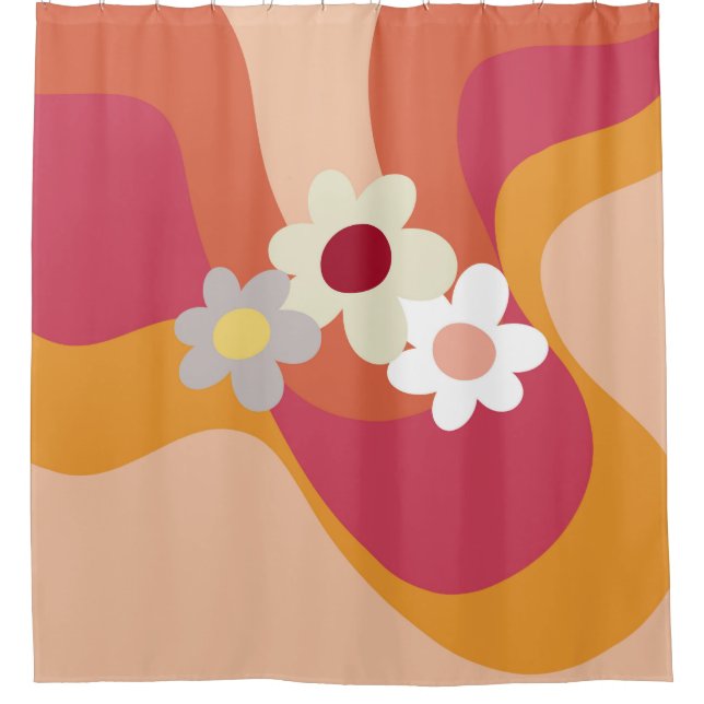Retro style flowers and waves (Front)