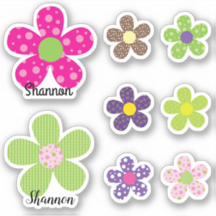 Retro Style Fun Colourful Pattern Flowers