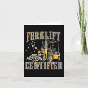 Retro Style Funny Forklift Operator Forklift Certi Card