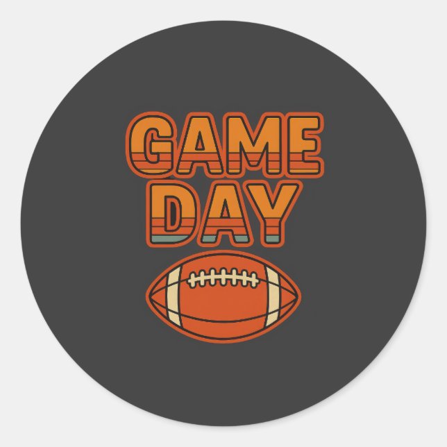Retro Style – Game Day Classic Round Sticker (Front)