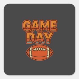 Retro Style – Game Day Square Sticker