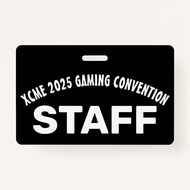 Retro-Style Gaming Convention Staff Badge (Front)