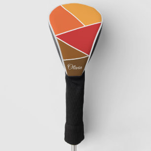 Retro style geometric design golf head cover