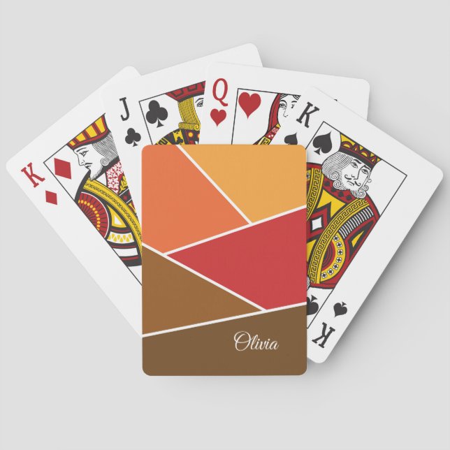 Retro style geometric design playing cards (Back)