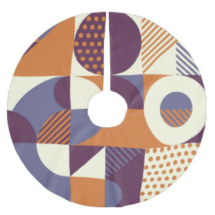 Retro Style Geometric Pattern Design Brushed Polyester Tree Skirt